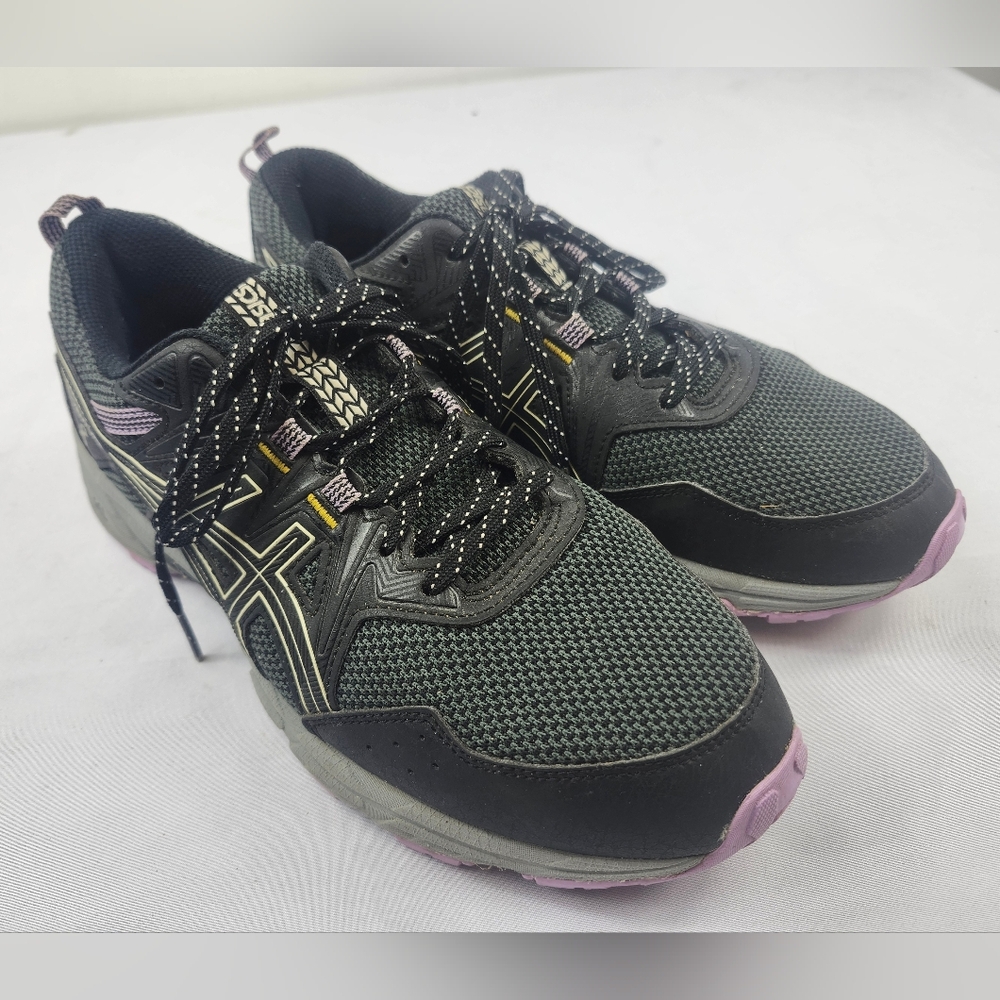 Asics Gel Venture 8 Womens Size 9 Black and Purple Athletic Shoes